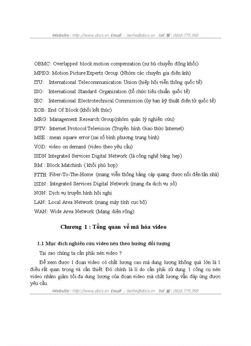 image for page Phương pháp mã hóa video theo đối tượng ứng dụng trong các hệ thống thông tin video nén