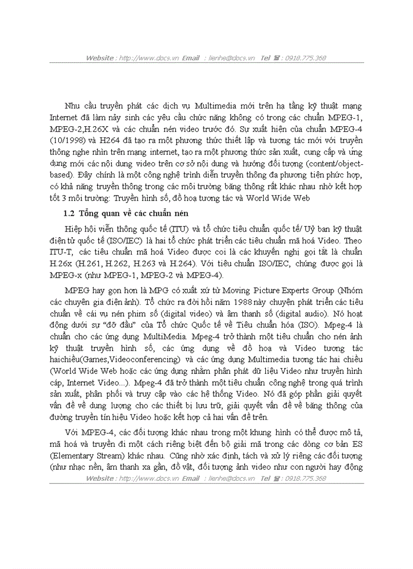 image for page Phương pháp mã hóa video theo đối tượng ứng dụng trong các hệ thống thông tin video nén