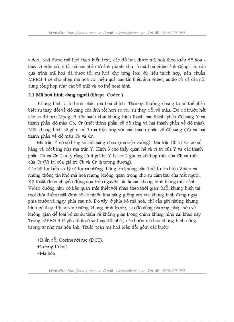 image for page Phương pháp mã hóa video theo đối tượng ứng dụng trong các hệ thống thông tin video nén