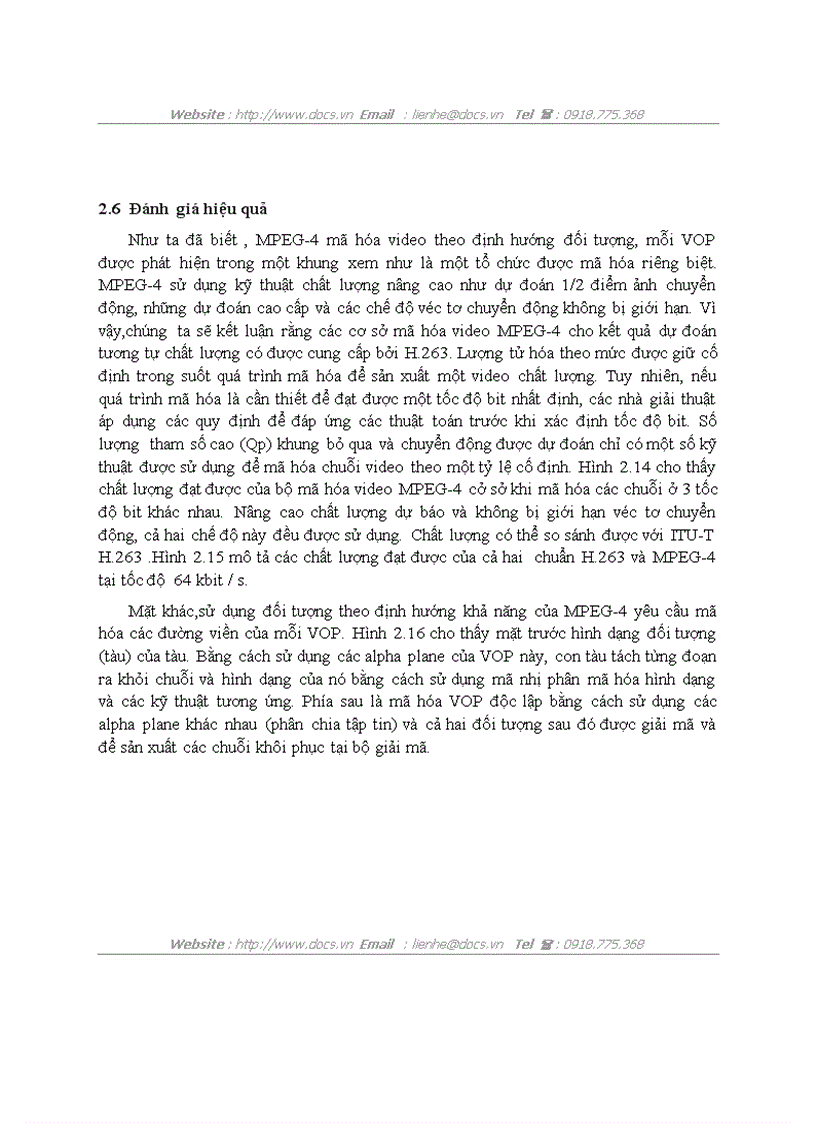 image for page Phương pháp mã hóa video theo đối tượng ứng dụng trong các hệ thống thông tin video nén