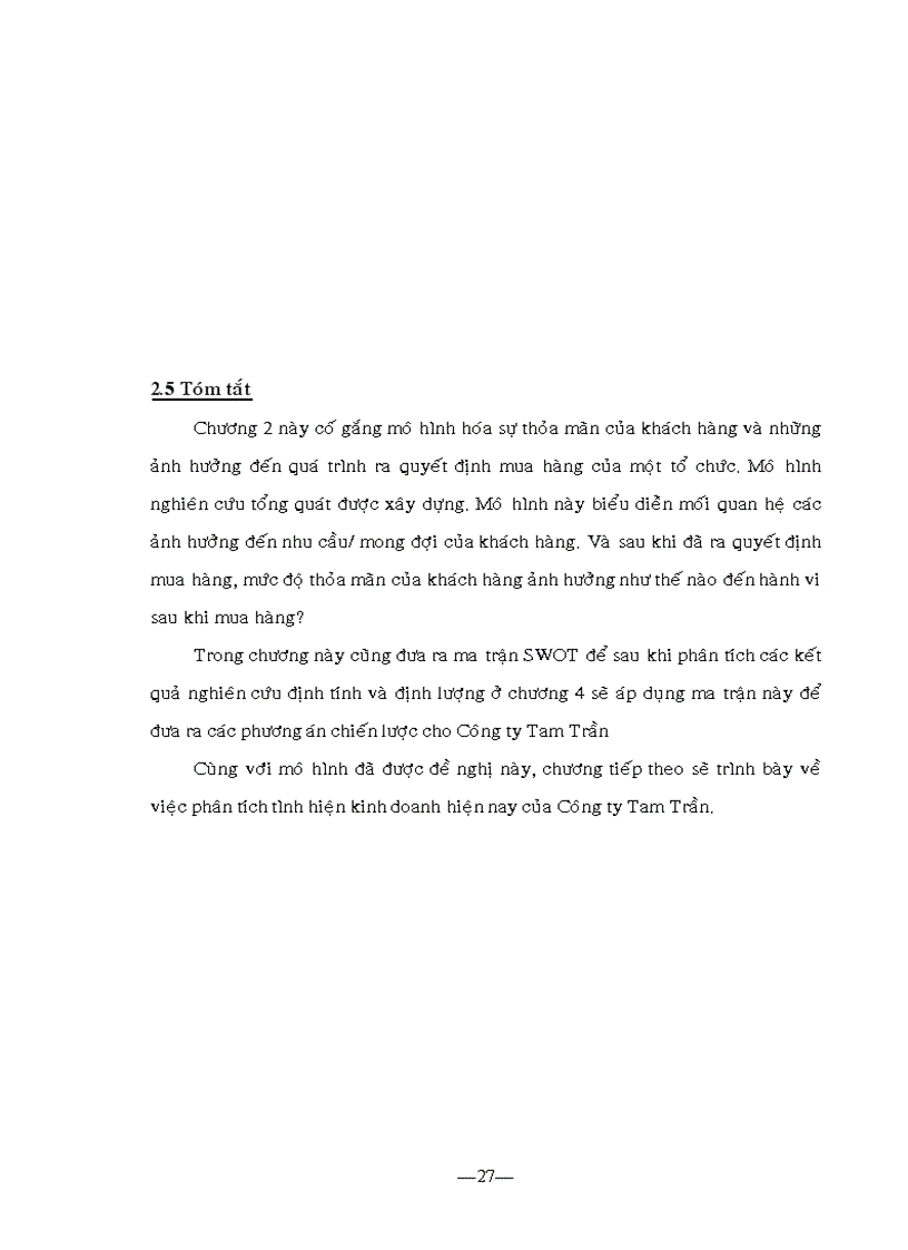 image for page Nghiên cứu sự thỏa mãn của khách hàng đối với sản phẩm và dịch vụ của Công ty Tam Trần