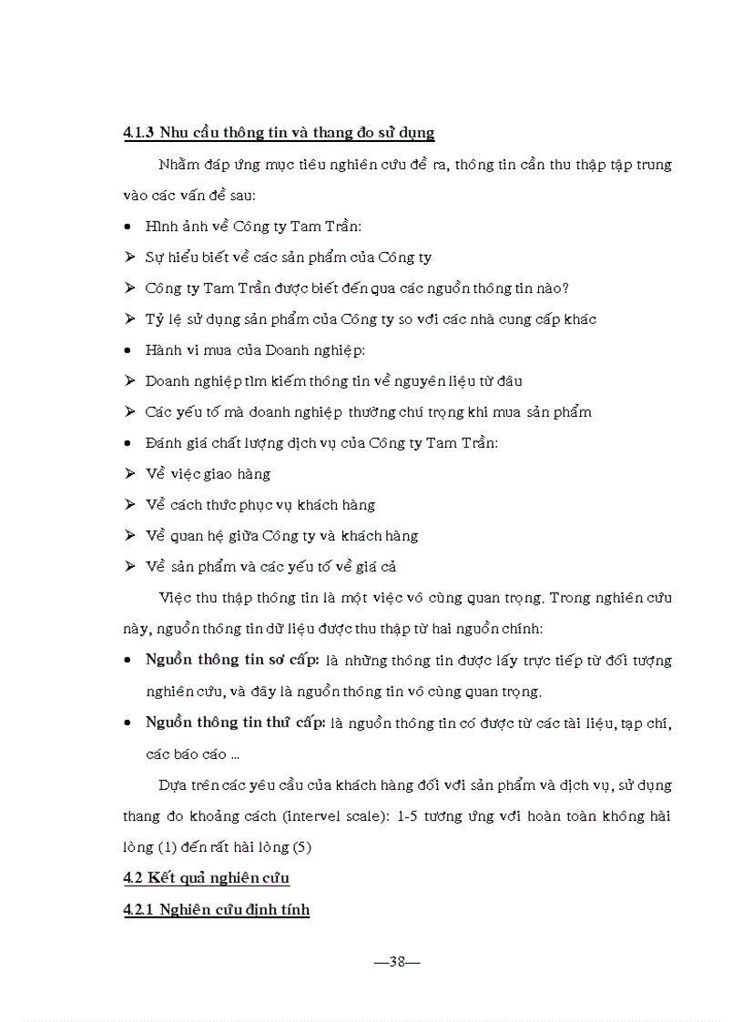 image for page Nghiên cứu sự thỏa mãn của khách hàng đối với sản phẩm và dịch vụ của Công ty Tam Trần
