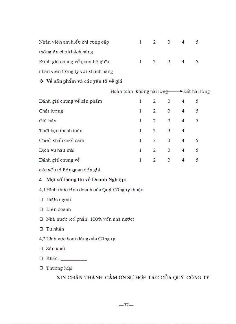 image for page Nghiên cứu sự thỏa mãn của khách hàng đối với sản phẩm và dịch vụ của Công ty Tam Trần