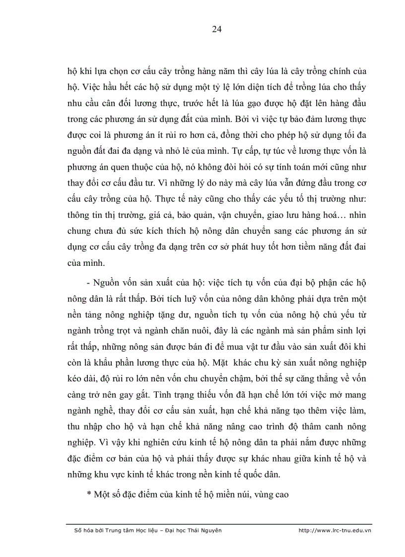 image for page Đánh giá ảnh hưởng của việc sử dụng các nguồn lực tự nhiên trong hộ gia đình tới thu nhập và an toàn lương thực của hộ nông dân huyện định hoá tỉnh t