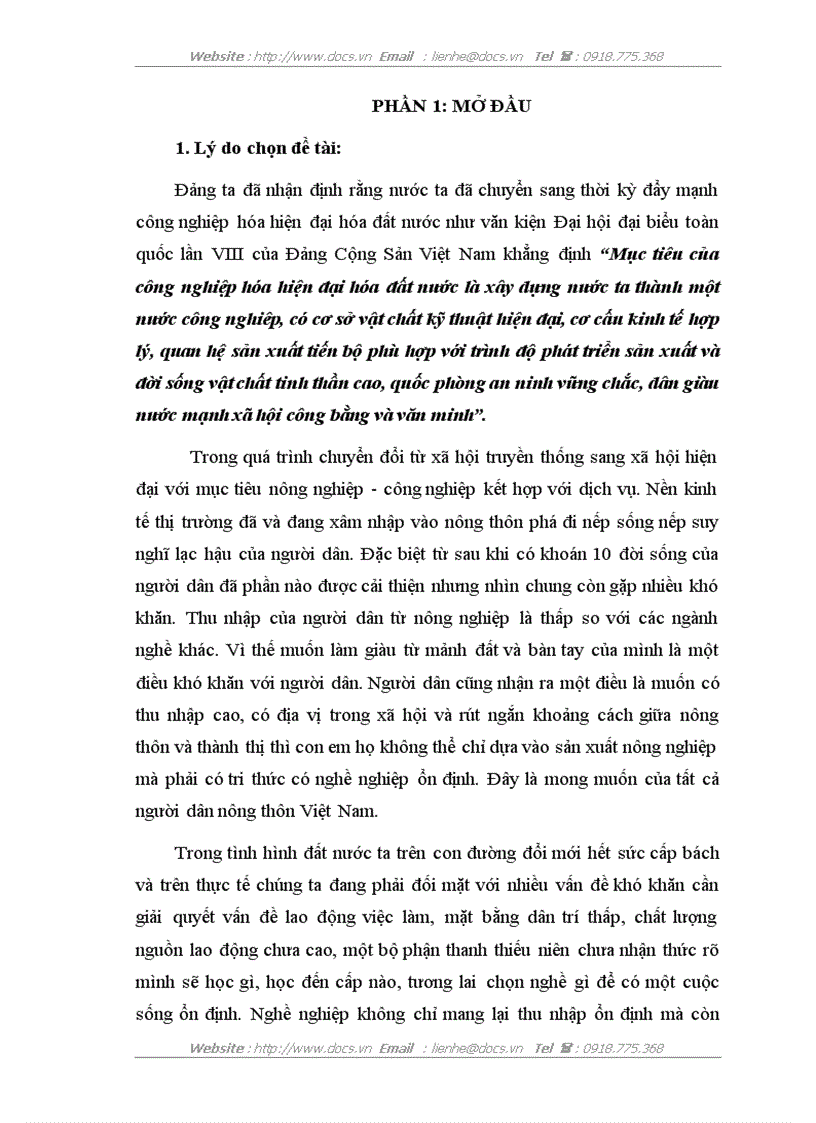 image for page Thực trạng định hướng nghề nghiệp cho con cái trong các hộ gia đình nông thôn hiện nay