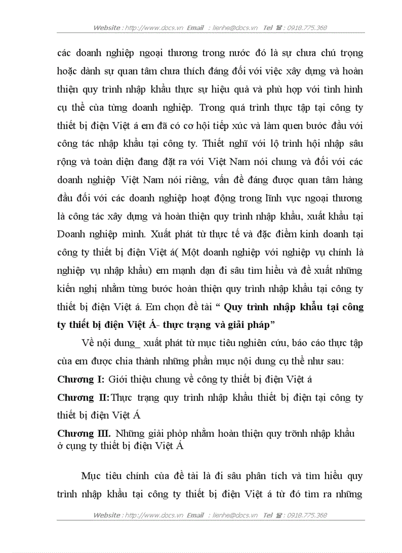 Quy trình nhập khẩu tại công ty thiết bị điện Việt Á thực trạng và giải pháp