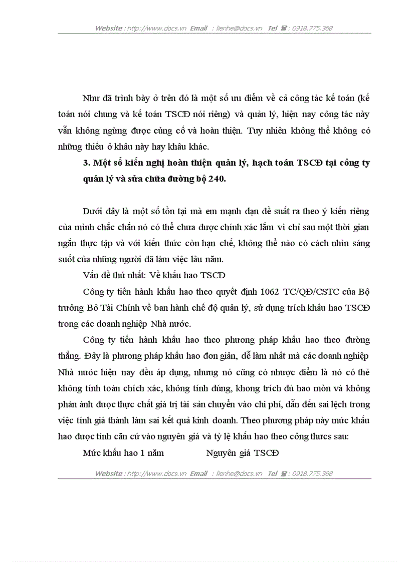 image for page Tổ chức hạch toán TSCĐ với việc nâng cao hiệu quả sử dụng TSCĐ ở Công ty quản lý và sửa chữa đường bộ 240
