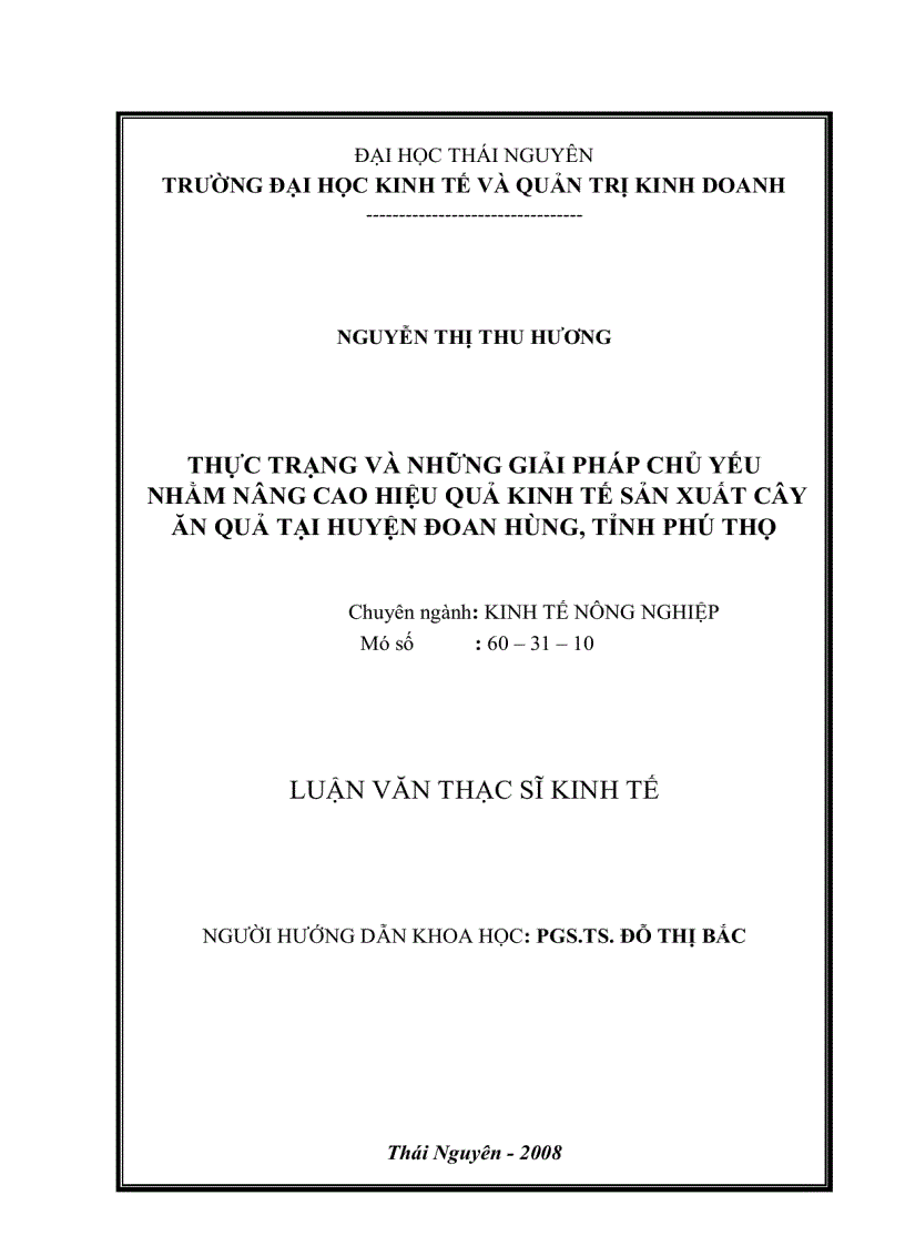 image for page Thực trạng và những giải pháp chủ yếu nhằm nâng cao hiệu quả kinh tế sản xuất cây ăn quả tại huyện đoan hùng tỉnh phú thọ