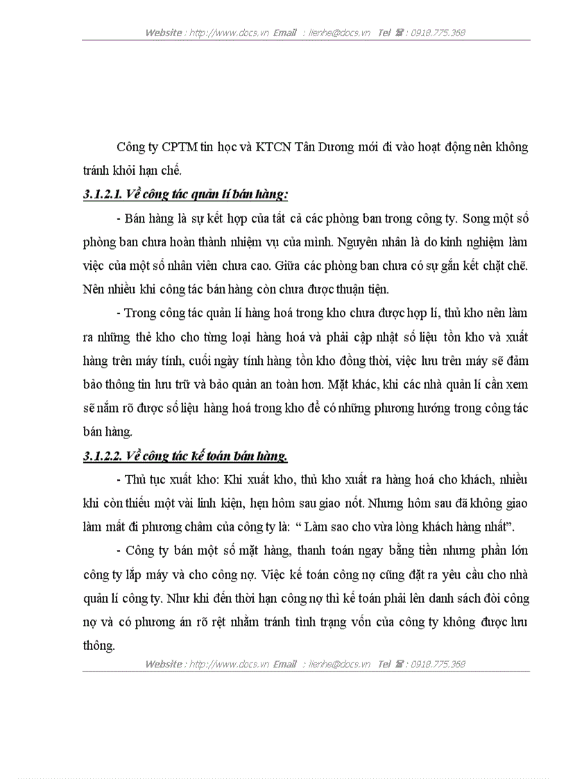 image for page Hoàn thiện công tác kết toán bán hàng và xác định kết quả kinh doanh tại công ty CPTM tin học kỹ thuật công nghệ Tân Dương