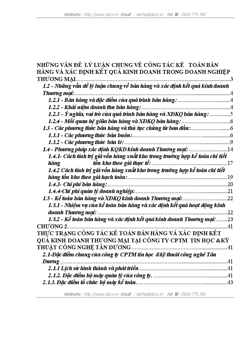 image for page Hoàn thiện công tác kết toán bán hàng và xác định kết quả kinh doanh tại công ty CPTM tin học kỹ thuật công nghệ Tân Dương
