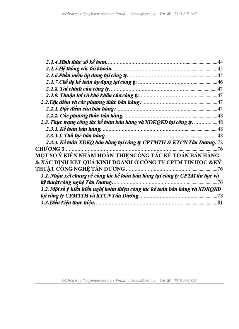image for page Hoàn thiện công tác kết toán bán hàng và xác định kết quả kinh doanh tại công ty CPTM tin học kỹ thuật công nghệ Tân Dương