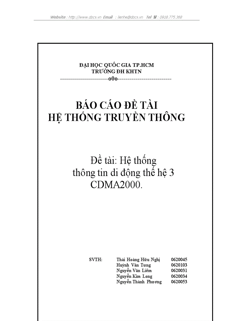 Hệ thống thông tin di động thế hệ 3 CDMA2000