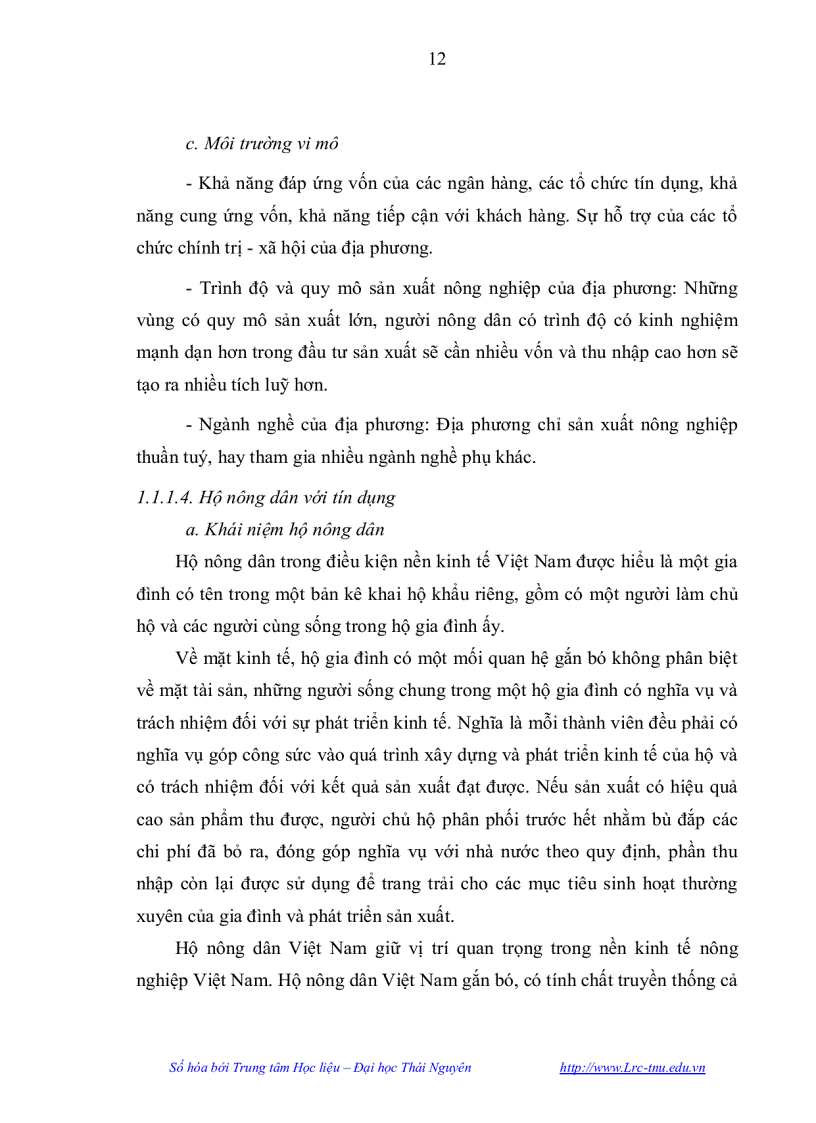 image for page Tác động của hoạt động tín dụng trong việc phát triển kinh tế nông nghiệp nông thôn huyện đại từ tỉnh thái nguyên