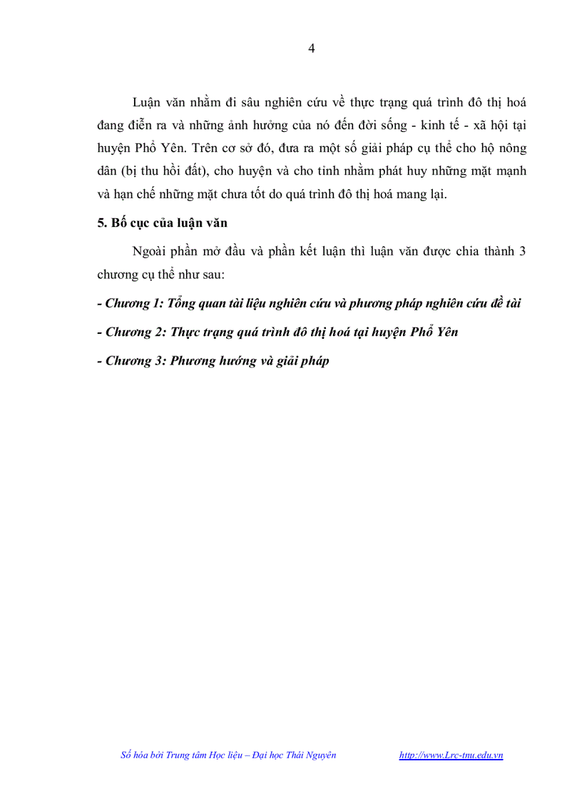 image for page Anh hưởng của đô thị hoá đến phát triển kinh tế xã hội của huyện Phổ Yên tỉnh Thái Nguyên