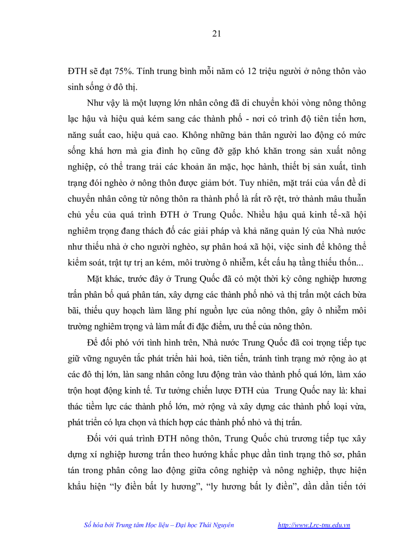 image for page Anh hưởng của đô thị hoá đến phát triển kinh tế xã hội của huyện Phổ Yên tỉnh Thái Nguyên