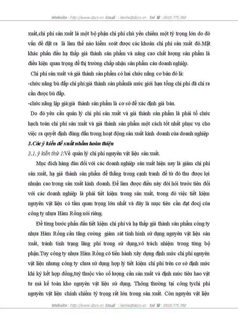 image for page Tổ chức kế toán tập hợp chi phí sản xuất và tính giá thành sản phẩm ở công ty nhựa Hàm Rồng