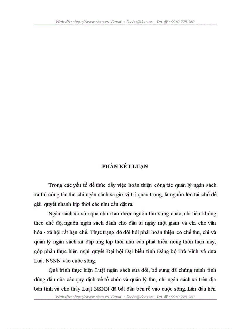 image for page Thực trạng công tác quản lý ngân sách cấp xã trên địa bàn tỉnh trà vinh năm 2003 2005