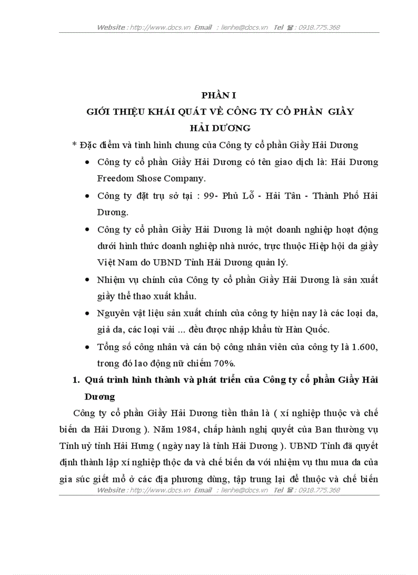 image for page Phân tích hoạt động sản xuất kinh doanh của công ty cổ phần giầy hải dương