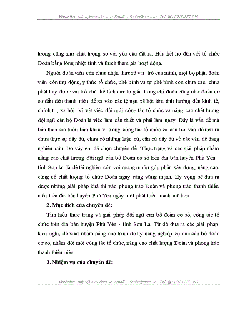 image for page Thực trạng và các giải pháp nhằm nâng cao chất lượng đội ngũ cán bộ Đoàn cơ sở trên địa bàn huyện Phù Yên Tỉnh Sơn La