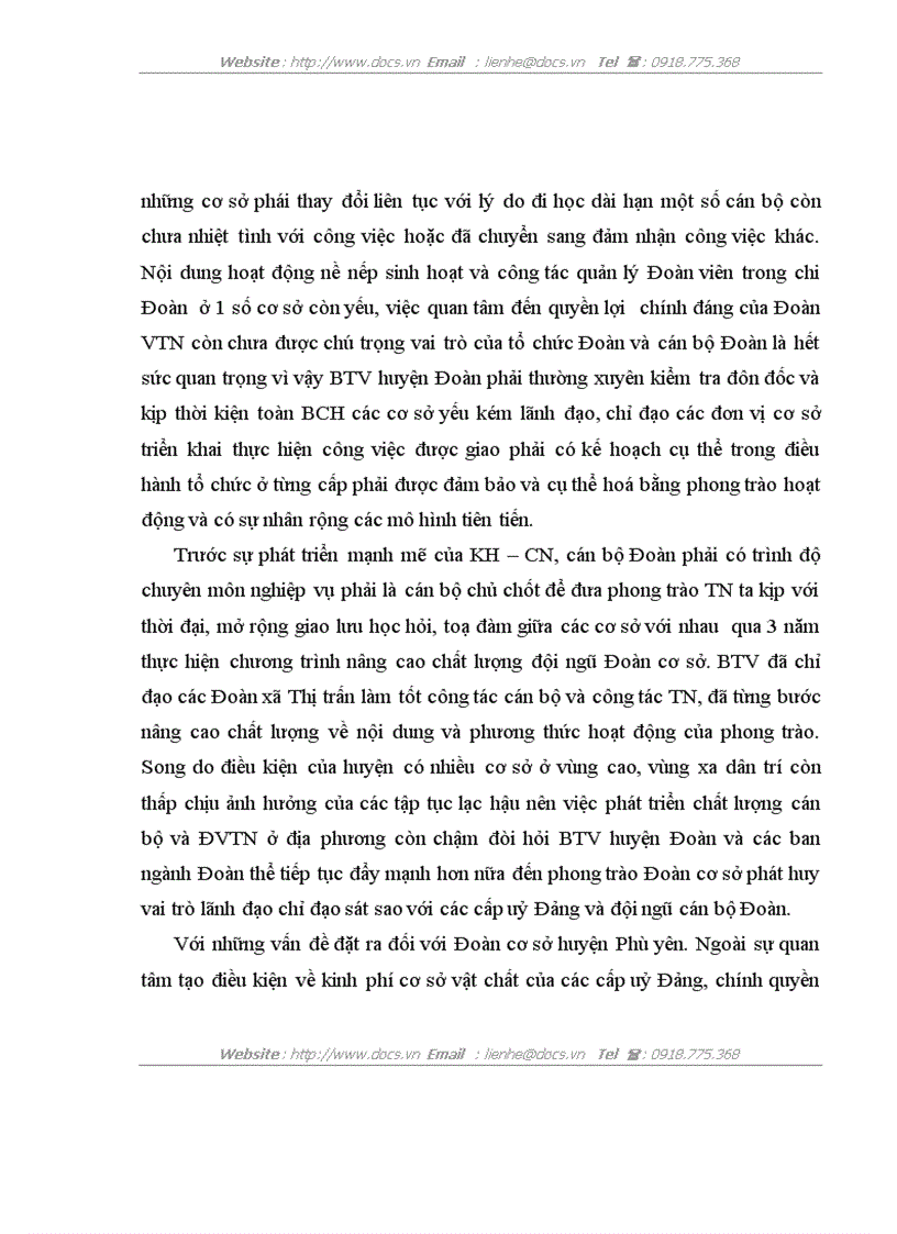image for page Thực trạng và các giải pháp nhằm nâng cao chất lượng đội ngũ cán bộ Đoàn cơ sở trên địa bàn huyện Phù Yên Tỉnh Sơn La