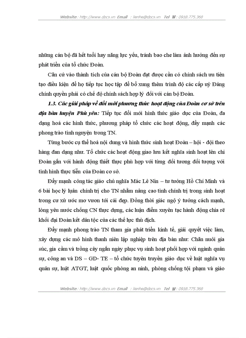 image for page Thực trạng và các giải pháp nhằm nâng cao chất lượng đội ngũ cán bộ Đoàn cơ sở trên địa bàn huyện Phù Yên Tỉnh Sơn La