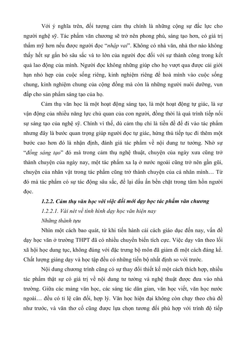 image for page Những biện pháp phát huy năng lực cảm thụ văn học của học sinh trong dạy học truyện ngắn của nam cao ở trường trung học phổ thông