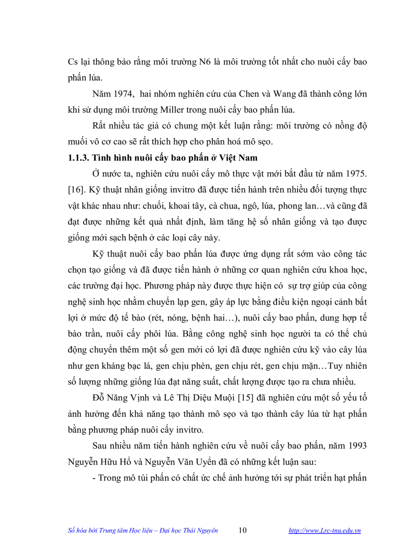 image for page Nghiên cứu tạo vật liệu khởi đầu phục vụ chọn tạo giống bằng kỹ thuật nuôi cấy bao phấn ở cây lúa