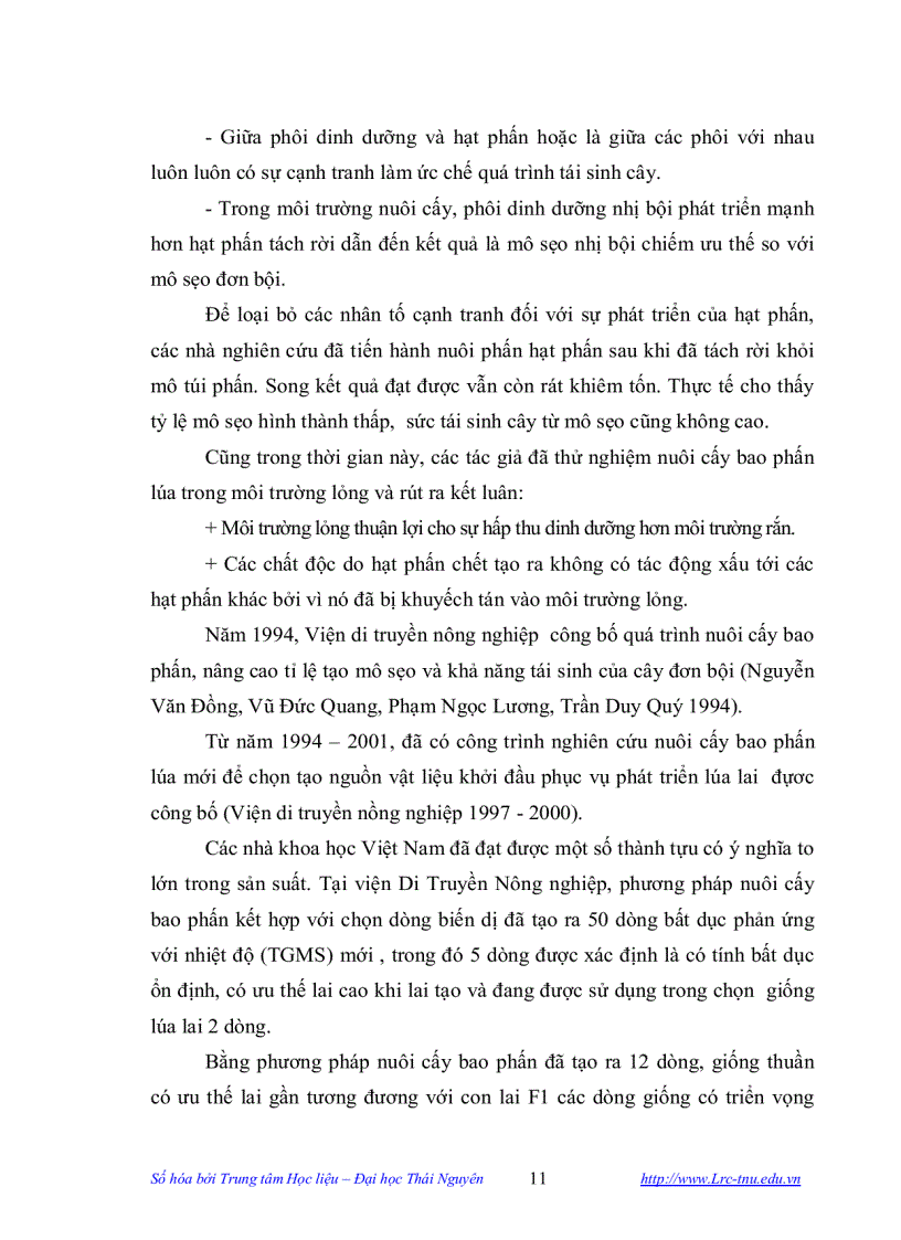 image for page Nghiên cứu tạo vật liệu khởi đầu phục vụ chọn tạo giống bằng kỹ thuật nuôi cấy bao phấn ở cây lúa