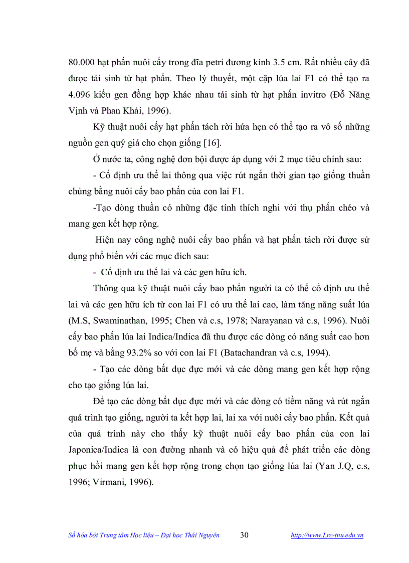 image for page Nghiên cứu tạo vật liệu khởi đầu phục vụ chọn tạo giống bằng kỹ thuật nuôi cấy bao phấn ở cây lúa