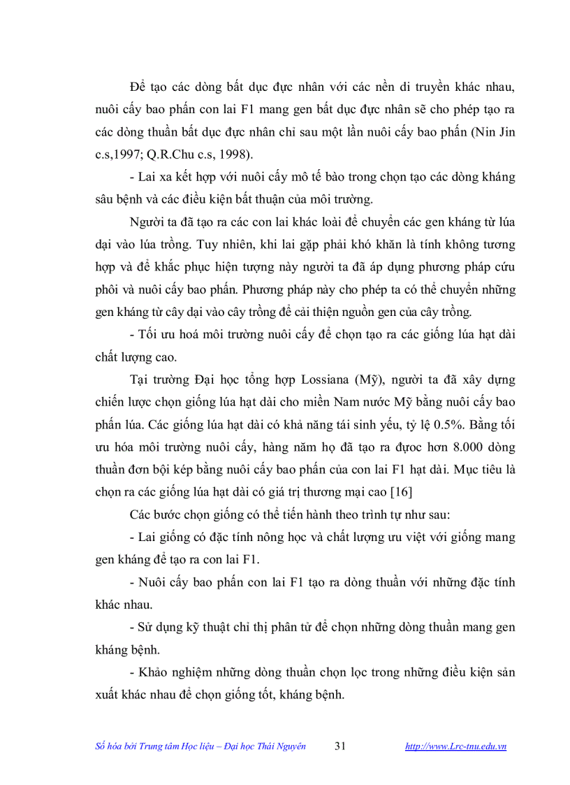 image for page Nghiên cứu tạo vật liệu khởi đầu phục vụ chọn tạo giống bằng kỹ thuật nuôi cấy bao phấn ở cây lúa