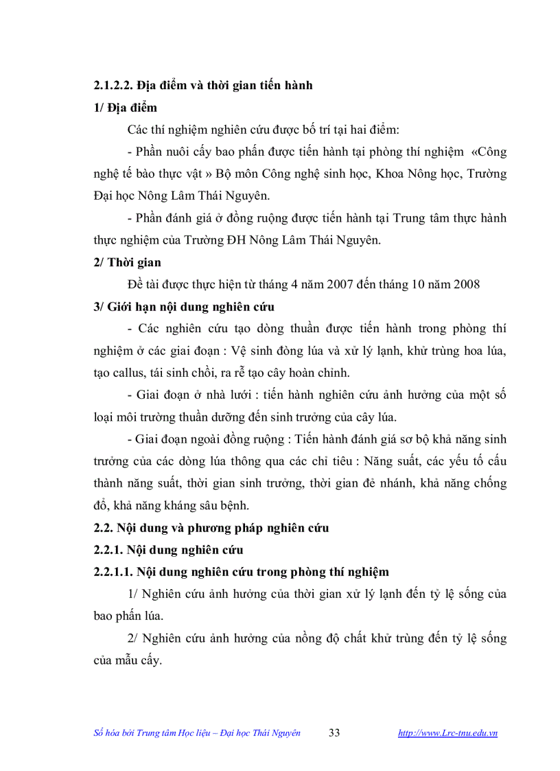 image for page Nghiên cứu tạo vật liệu khởi đầu phục vụ chọn tạo giống bằng kỹ thuật nuôi cấy bao phấn ở cây lúa