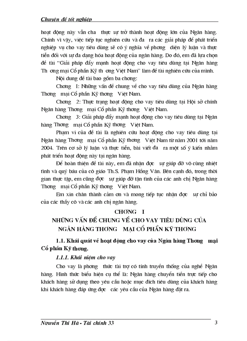 image for page Định hướng phát triển hoạt động cho vay tiêu dùng tại Hội sở Ngân hàng Thương mại Cổ phần Kỹ thương Việt Nam