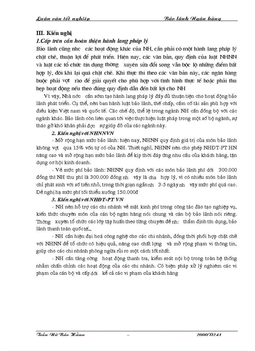 image for page Hoàn thiện và phát triển hoạt động bảo lãnh tại chi nhánh NHĐT PT HN