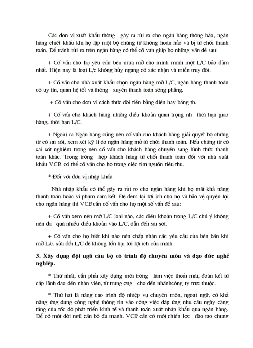 image for page Những giải pháp nâng cao hiệu quả công tác thanh toán xuất nhập khẩu theo phương thức tín dụng chứng từ qua Ngân hàng Ngoại Thương Việt Nam