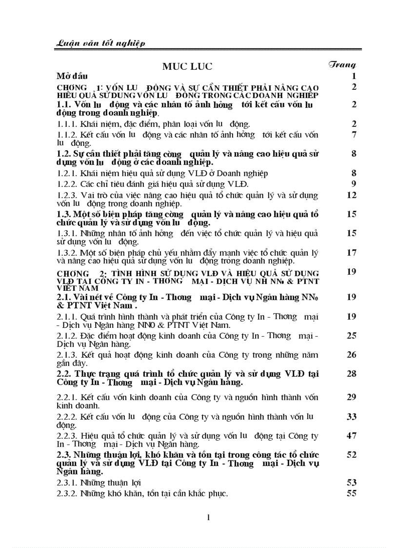 image for page Tăng cường quản lý và nâng cao hiệu quả sử dụng VLĐ tại Công ty In Thương mại Dịch vụ Ngân hàng
