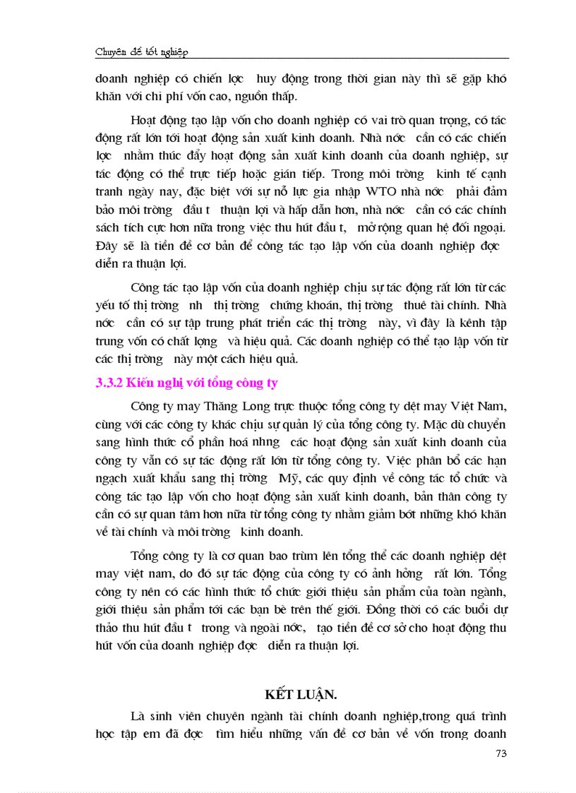 image for page Giải pháp chủ yếu tạo lập vốn cho hoạt động sản xuất kinh doanh ở Công ty cổ phần May Thăng Long