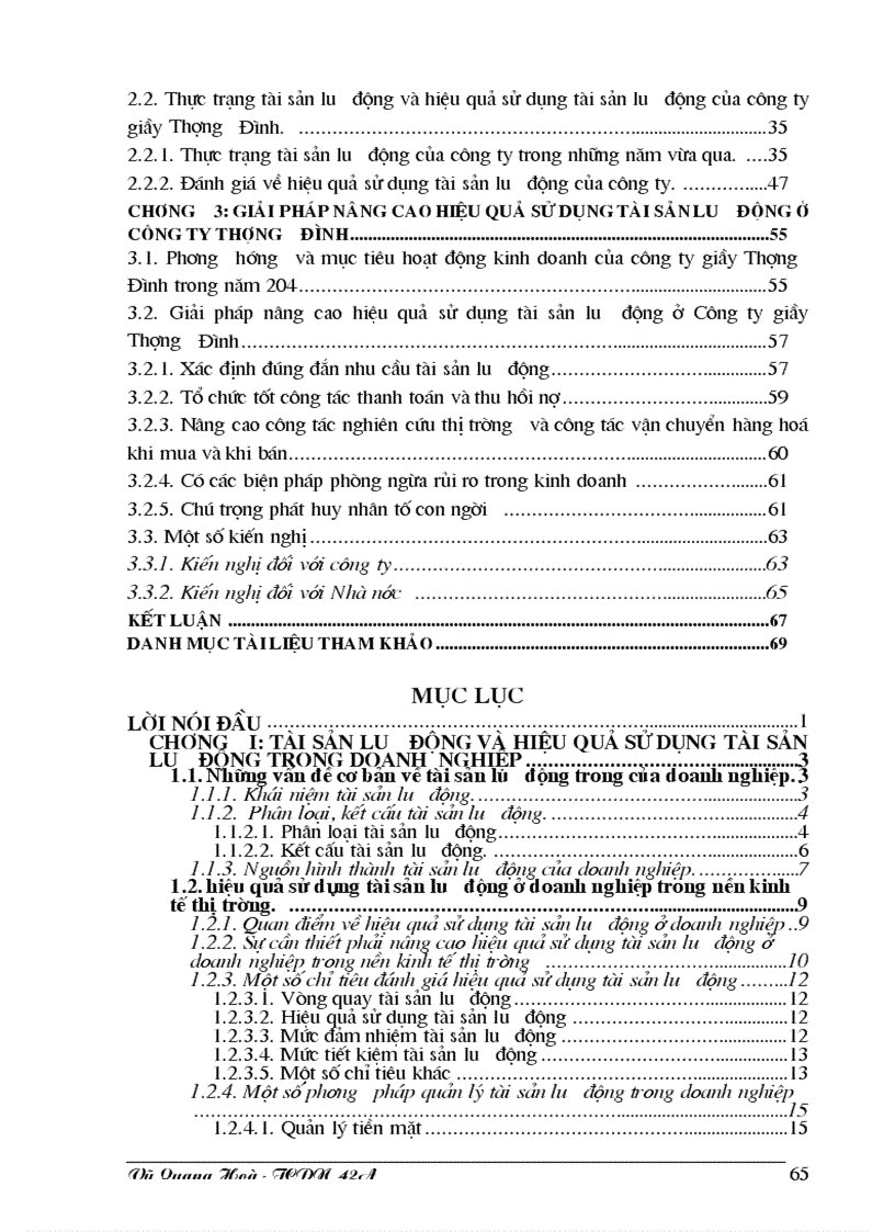 image for page Giải pháp nâng cao hiệu quả sử dụng tài sản lưu động ở công ty Thượng Đình