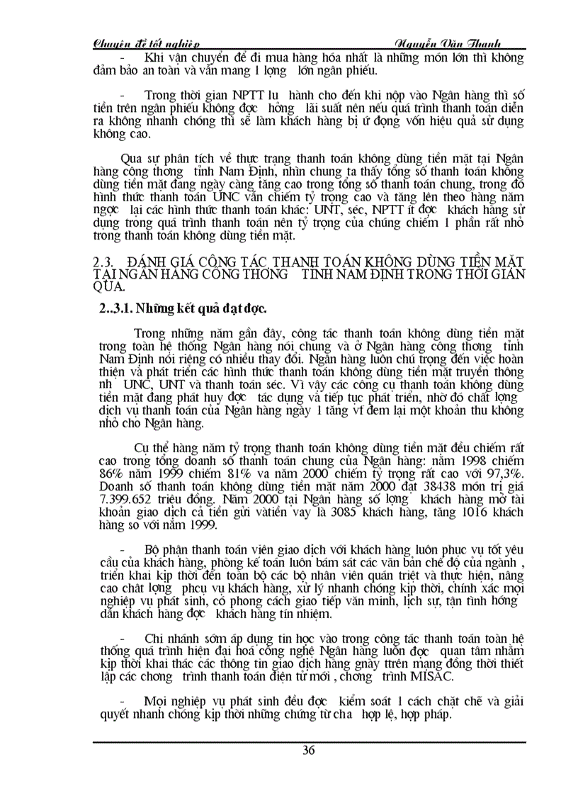image for page Một số kiến nghị nhằm hoàn thiệ và mở rộng công tác thanh toán không dùng tiền mặt tại Ngân hàng Công thương tỉnh Nam Định