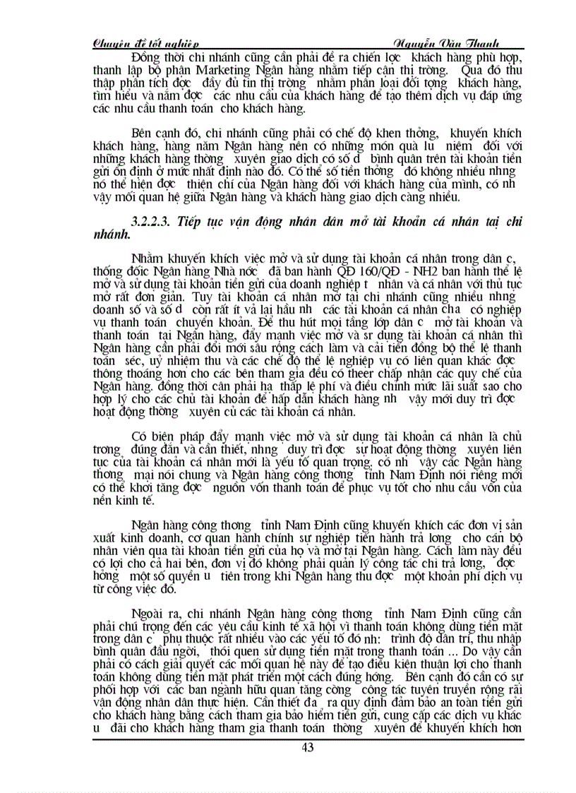 image for page Một số kiến nghị nhằm hoàn thiệ và mở rộng công tác thanh toán không dùng tiền mặt tại Ngân hàng Công thương tỉnh Nam Định