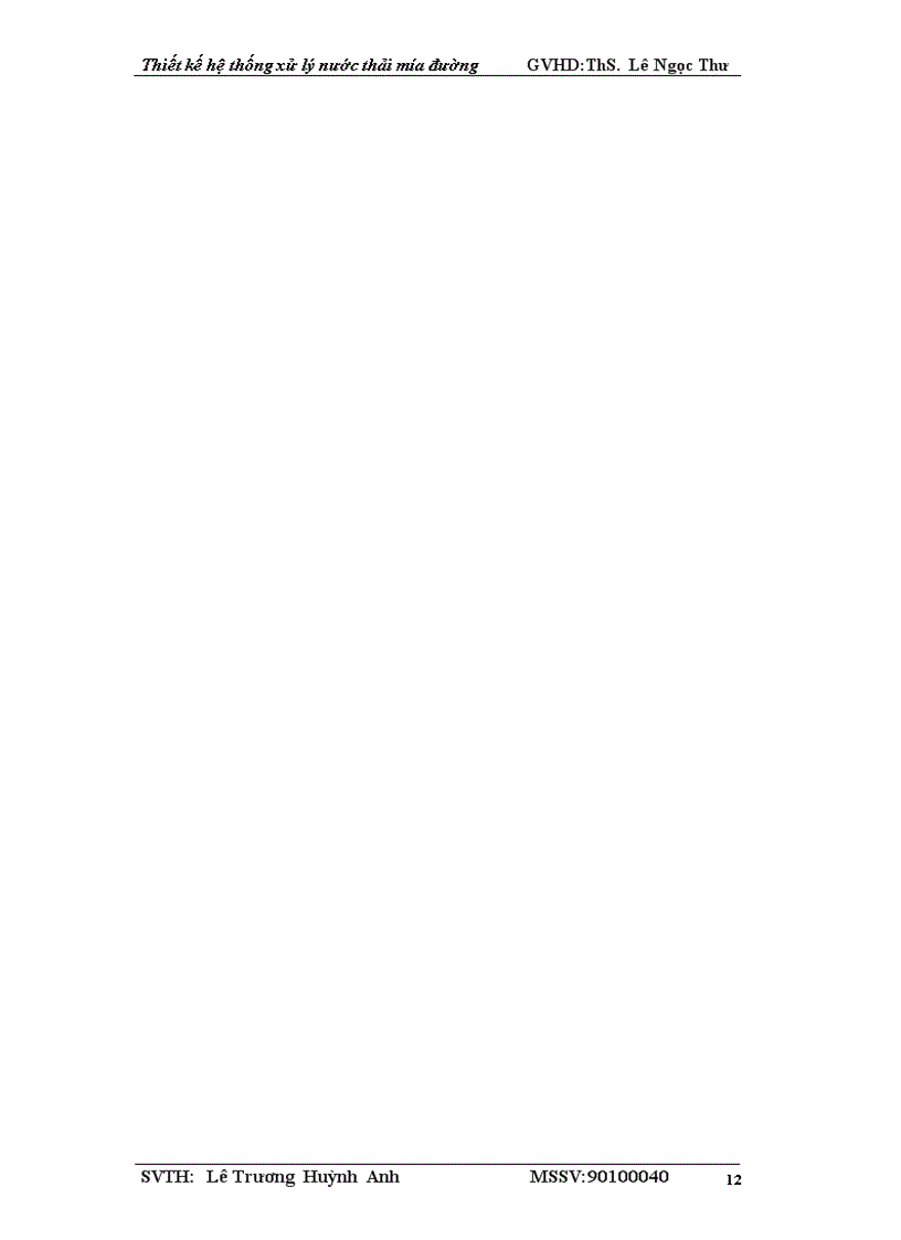 image for page Thiết kế hệ thống xử lý nước thải nhà máy sản xuất đường đạt tiêu chuẩn loại B