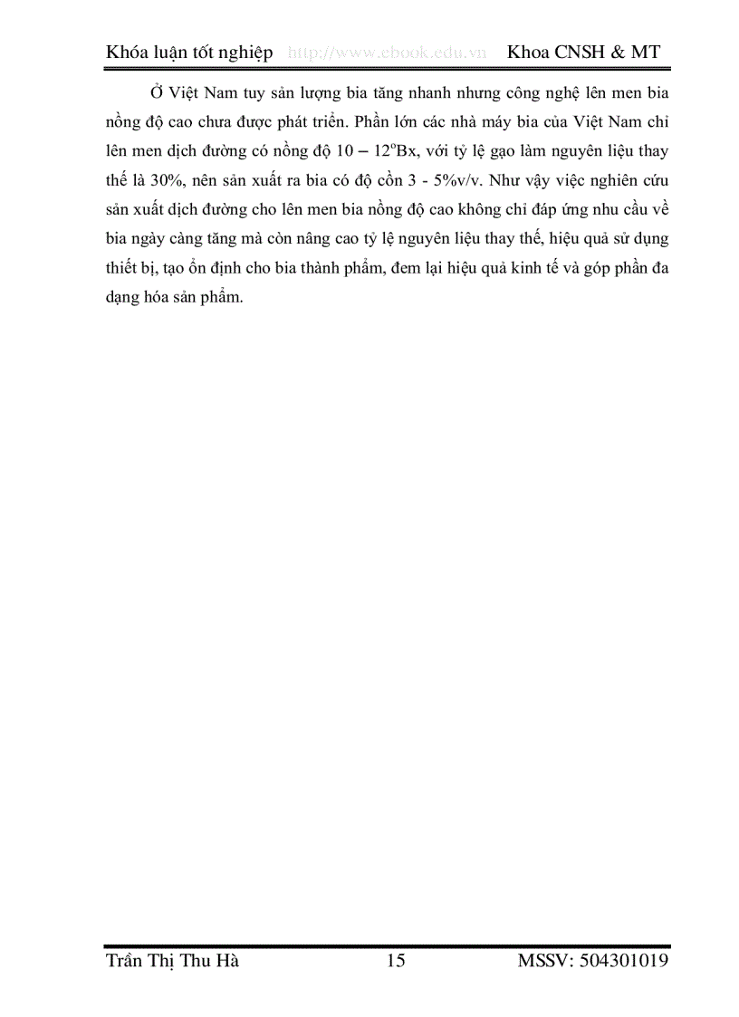 image for page Thiết kế nhà máy bia năng suất 50 triệu lít năm từ nấu và lên men bia nồng độ cao 14oBx sử dụng