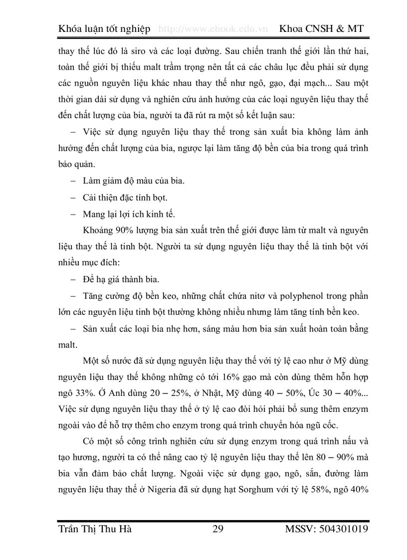 image for page Thiết kế nhà máy bia năng suất 50 triệu lít năm từ nấu và lên men bia nồng độ cao 14oBx sử dụng