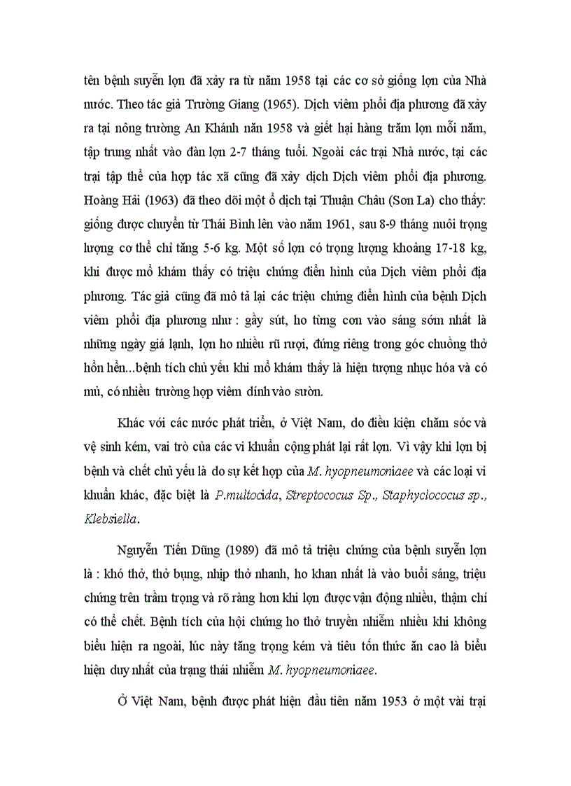 image for page Nghiên cứu một số đặc điểm bệnh lý của bệnh viêm phổi ở lợn do Mycoplasma tại một số vùng phụ cận Hà Nội và biện pháp phòng trị