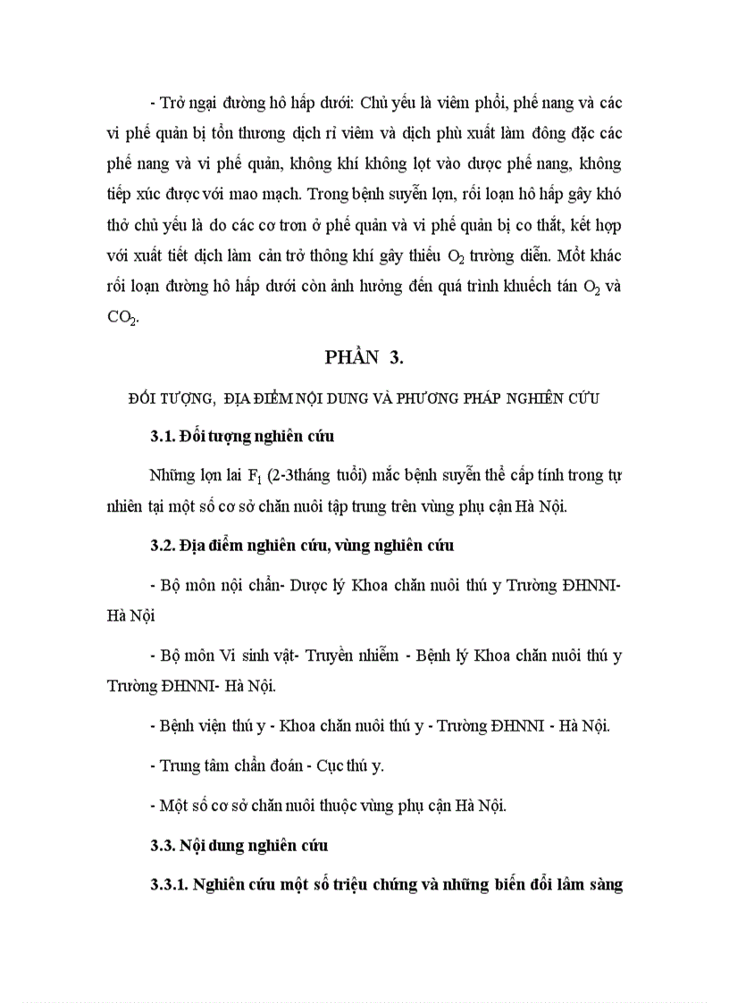 image for page Nghiên cứu một số đặc điểm bệnh lý của bệnh viêm phổi ở lợn do Mycoplasma tại một số vùng phụ cận Hà Nội và biện pháp phòng trị