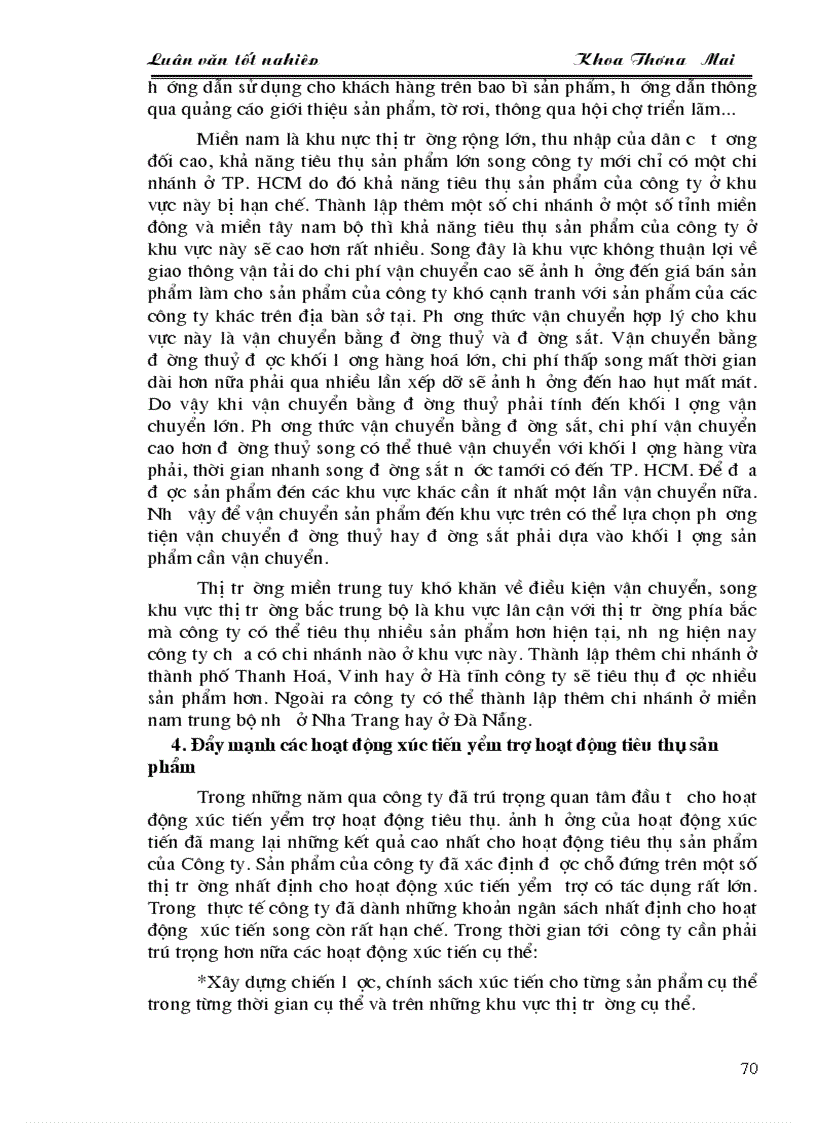 image for page Hoạt động tiêu thụ sản phẩm của công ty thực phẩm miền bắc