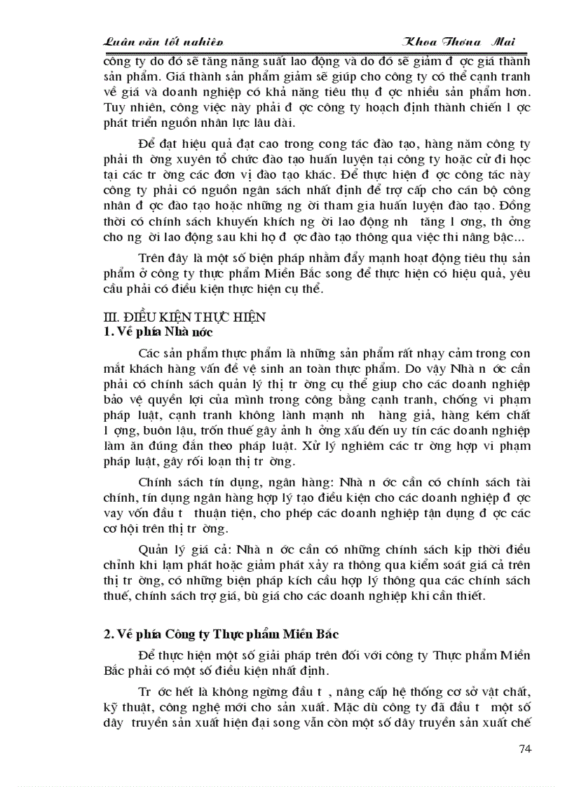 image for page Hoạt động tiêu thụ sản phẩm của công ty thực phẩm miền bắc