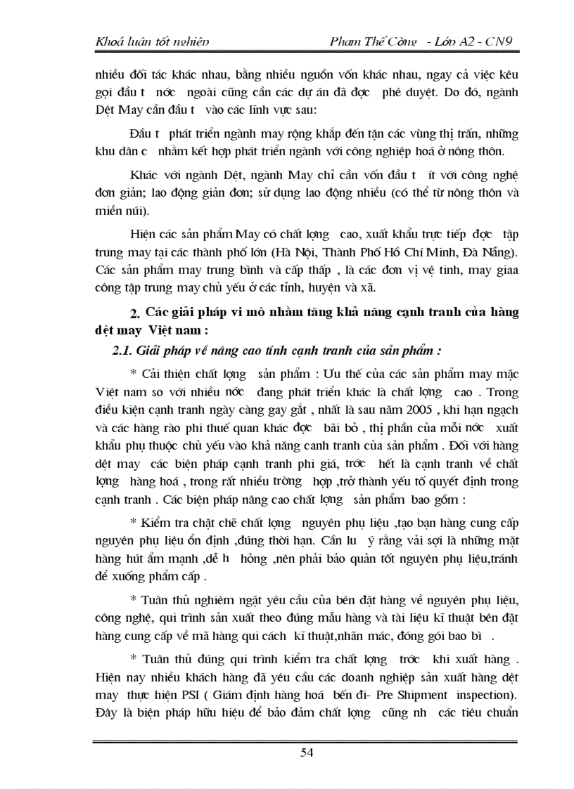 image for page Đánh giá khả năng cạnh tranh của hàng dệt may Việt nam thực trạng và giải pháp