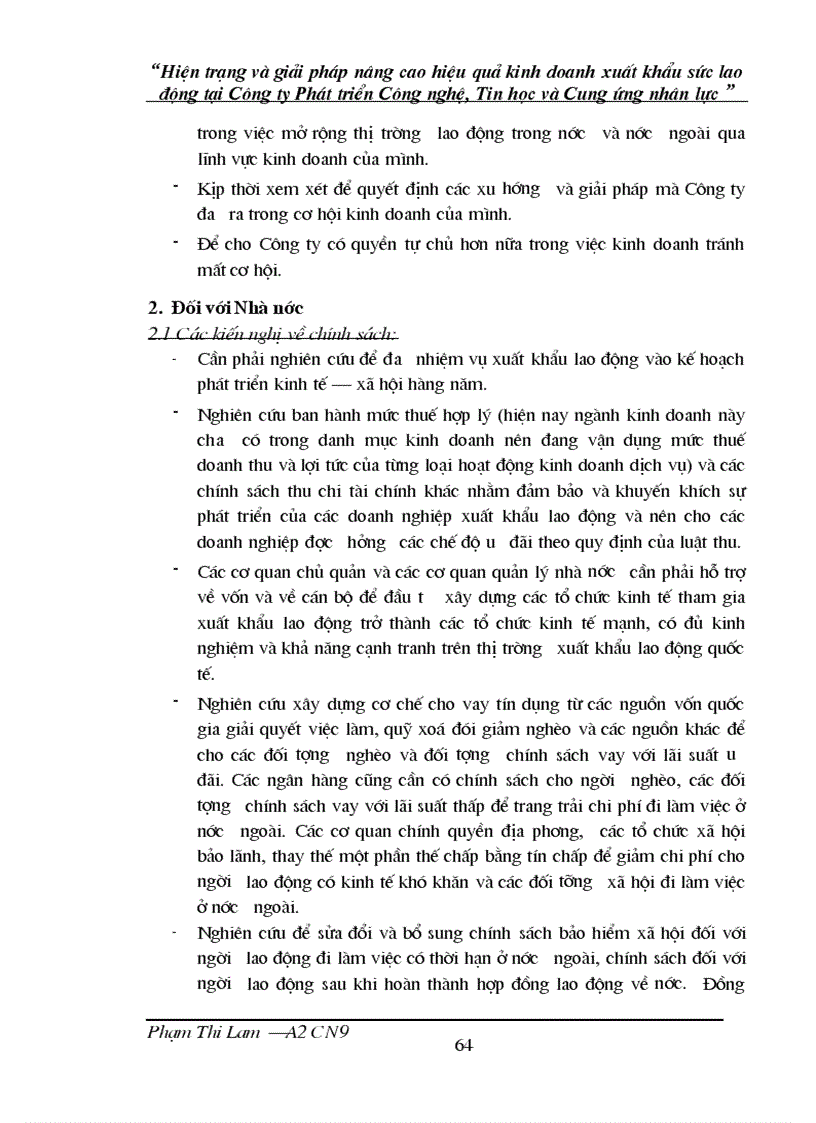 image for page Hiện trạng và giải pháp nâng cao hiệu quả kinh doanh xuất khẩu sức lao động tại Công ty Phát triển Công nghệ Tin học và Cung ứng nhân lực