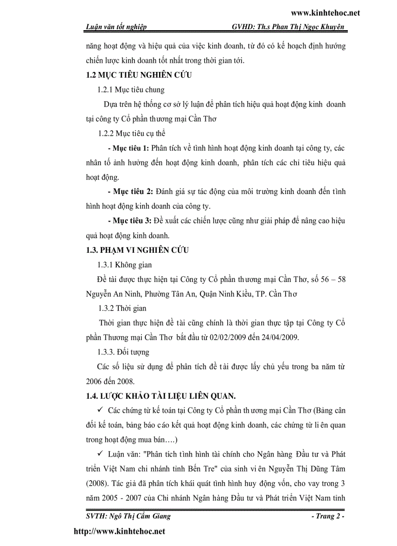 image for page Phân tích hiệu quả hoạt động kinh doanh tại công ty cổ phần thương mại cần thơ