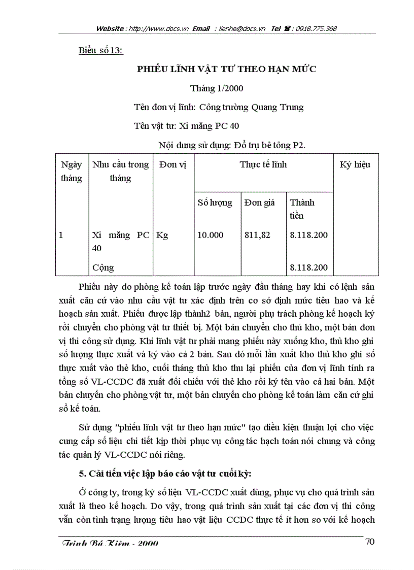 image for page Tổ chức kế toán vật liệu và công cụ lao động nhỏ với việc nâng cao hiệu quả sử dụng vốn lưu động sản xuất kinh doanh